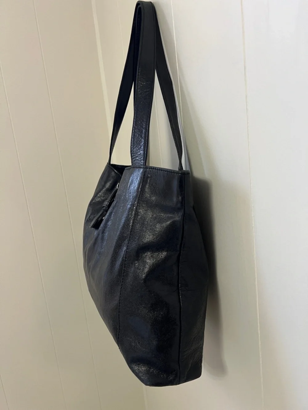 Vintage Y2K Hobo The Original Black Soft Leather Vintage Large Shoulder Tote Bag